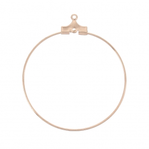 Base for earring hoops to decorate 35 mm - with one hole - Rose Gold Tone x2