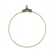 Base for earring hoops to decorate 35 mm with one hole - Bronze Tone x2|raw }}