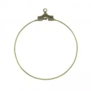 Base for earring hoops to decorate 35 mm with one hole - Bronze Tone x2