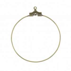 Base for earring hoops to decorate 35 mm with one hole - Bronze Tone x2