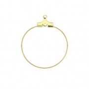 Base for earring hoops to decorate 25 mm with one hole - Fine Gold Plated x2|raw }}