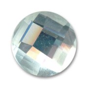 Faceted glass cabochon 18mm Crystal