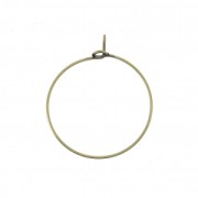 Earring hoops to decorate 25x0.6 mm - Bronze Tone x2