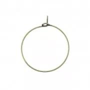 Earring hoops to decorate 25x0.6 mm - Bronze Tone x2