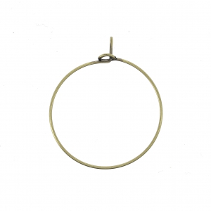 Earring hoops to decorate 25x0.6 mm - Bronze Tone x2