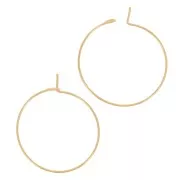 Earring hoops to decorate 25x0.6 mm - fine Gold plated x2