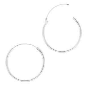 Metal earring hoops to decorate 19 mm - Fine silver plating x2