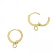 Leverback earrings design round shape with 1 loop 11 mm - Gilded with fine 24K x2