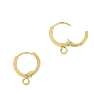 Leverback earrings design round shape with 1 loop 11 mm - Gilded with fine 24K x2
