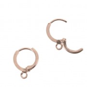 Leverback earrings design round shape with 1 loop 11 mm - Rose Gold Tonex2|raw }}