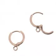 Leverback earrings design round shape with 1 loop 11 mm - Rose Gold Tonex2