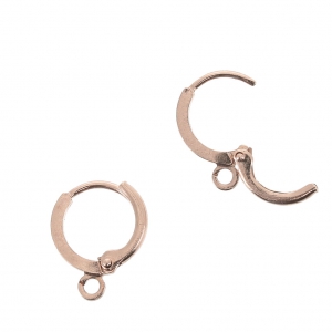 Leverback earrings design round shape with 1 loop 11 mm - Rose Gold Tonex2