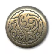 CCB Flat round bead 25mm Bronze tone x 1