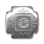 CCB Cross bead 22mm Silver tone x 1