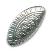 CCB Olive beads 29x16mm Silver tone x 6