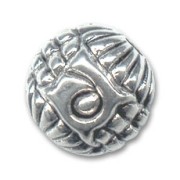 CCB Round bead 12mm Silver tone x 1