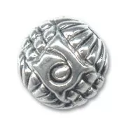 CCB Round bead 12mm Silver tone x 1
