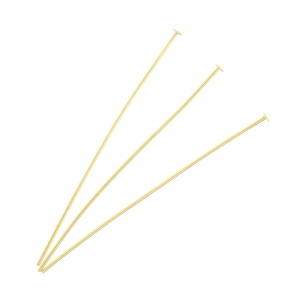 Head pins 2.2 mm - 51x0.8 mm Fine Gold plated x25