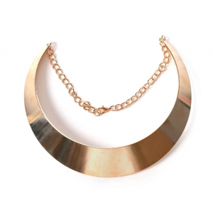 Metal chocker torque with chain 12 cm Gold Tone x1