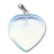 Heart pendant 22mm Moonstone (imitation) x1
