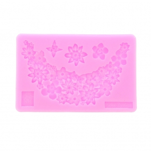 Silicone mold for polymer clay and metal clay - Plastron de Fleurs