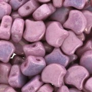 Czech Glass beads Ginko Duo 2 holes 7.5x7.5 mm Opaque Light Rose Ceramic Look x10g