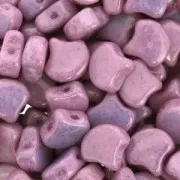 Czech Glass beads Ginko Duo 2 holes 7.5x7.5 mm Opaque Light Rose Ceramic Look x10g