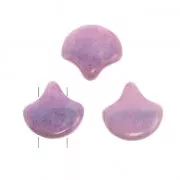 Czech Glass beads Ginko Duo 2 holes 7.5x7.5 mm Opaque Light Rose Ceramic Look x10g