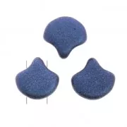 Czech Glass beads Ginko Duo 2 holes 7.5x7.5 mm Blue Metallic Mat x10g