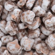 Czech Glass beads Ginko Duo 2 holes 7.5x7.5 mm Opaque Copper Splash x10g|raw }}