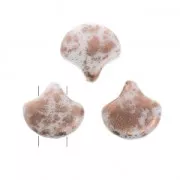 Czech Glass beads Ginko Duo 2 holes 7.5x7.5 mm Opaque Copper Splash x10g