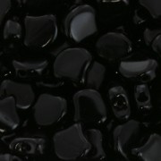 Czech Glass beads Ginko Duo 2 holes 7.5x7.5 mm Jet x10g