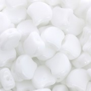 Czech Glass beads Ginko Duo 2 holes 7.5x7.5 mm Opaque White x10g