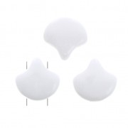 Czech Glass beads Ginko Duo 2 holes 7.5x7.5 mm Opaque White x10g