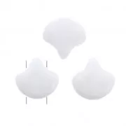 Czech Glass beads Ginko Duo 2 holes 7.5x7.5 mm Opaque White x10g