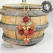 Czech Glass beads Ginko Duo 2 holes 7.5x7.5 mm Dark Bronze x10g