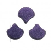 Czech Glass beads Ginko Duo 2 holes 7.5x7.5 mm Purple Metallic Mat x10g