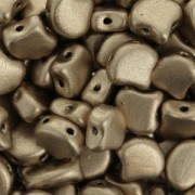 Czech Glass beads Ginko Duo 2 holes 7.5x7.5 mm Gold Mat x10g|raw }}