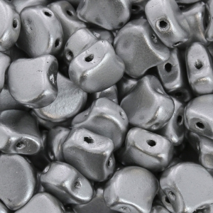 Czech Glass beads Ginko Duo 2 holes 7.5x7.5 mm Labrador Mat x10g