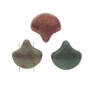 Czech Glass beads Ginko Duo 2 holes 7.5x7.5 mm Metallic Iris Satin x10g