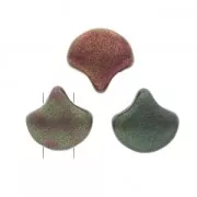 Czech Glass beads Ginko Duo 2 holes 7.5x7.5 mm Metallic Iris Satin x10g