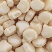 Czech Glass beads Ginko Duo 2 holes 7.5x7.5 mm Opaque Beige Ceramic Look x10g