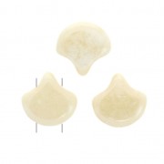 Czech Glass beads Ginko Duo 2 holes 7.5x7.5 mm Opaque Beige Ceramic Look x10g