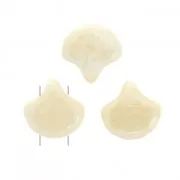 Czech Glass beads Ginko Duo 2 holes 7.5x7.5 mm Opaque Beige Ceramic Look x10g