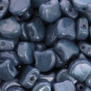 Czech Glass beads Ginko Duo 2 holes 7.5x7.5 mm Opaque Blue Ceramic Look x10g|raw }}