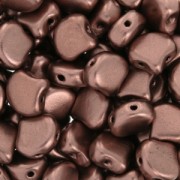 Czech Glass beads Ginko Duo 2 holes 7.5x7.5 mm Light Copper Mat x10g