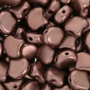 Czech Glass beads Ginko Duo 2 holes 7.5x7.5 mm Light Copper Mat x10g