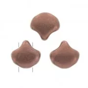 Czech Glass beads Ginko Duo 2 holes 7.5x7.5 mm Light Copper Mat x10g