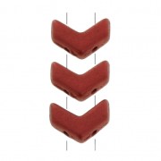Chevron Glass Beads 10x4 mm Red Metallic Mat x30|raw }}
