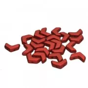 Chevron Glass Beads 10x4 mm Red Metallic Mat x30